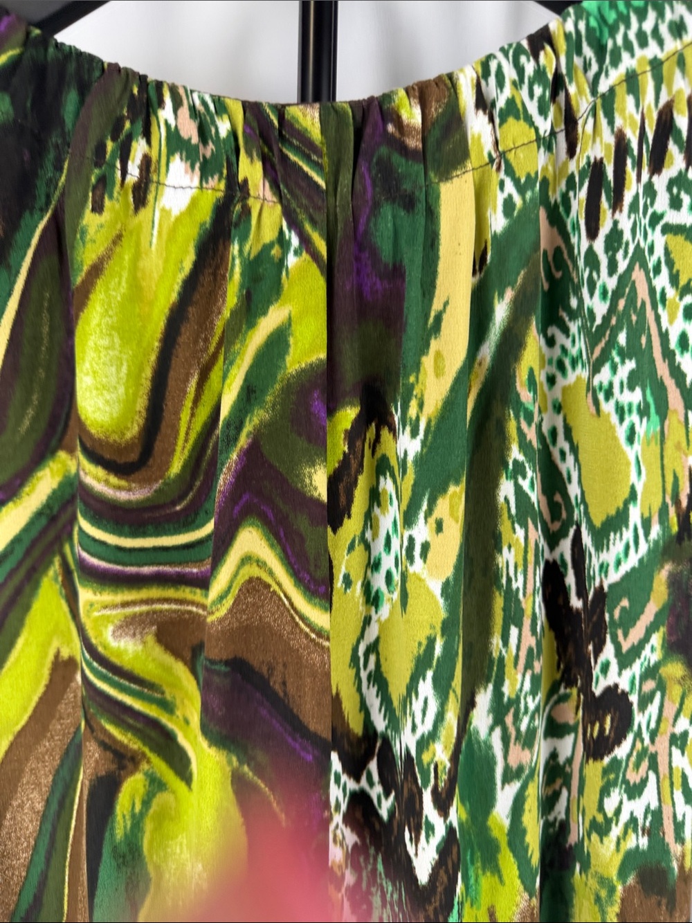 Rabbit Rabbit Rabbit Green & Brown Patterned Ruffle-Front Midi Dress - Picture 6 of 8